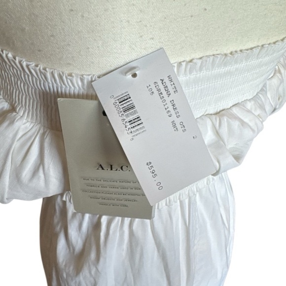 NWT A.L.C. Adena White Off-The-Shoulder Midi Dress Sz 2 Bohemian Ethereal Poplin - Picture 10 of 10